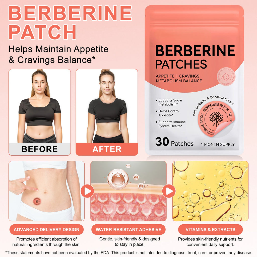 Berberine Transdermal Metabolic Support Patches x 30